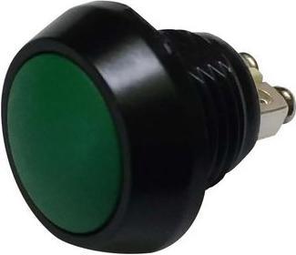 Actual product image RND Components Vandal Resistant Push Button Push End SPST Panel Mount Black/Green