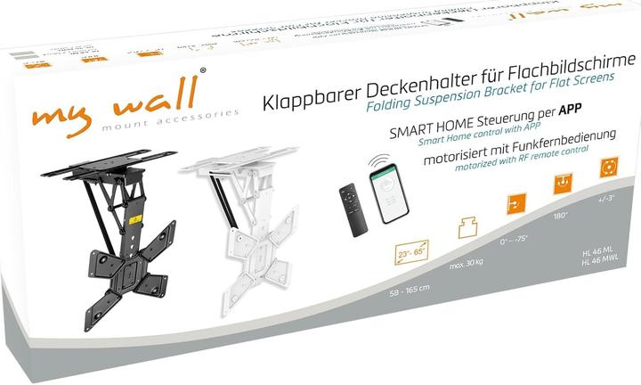 Image du produit myWall Support plafond motorisé & pliable pour écran plat (Plafond, 30 kg, 23" - 65")