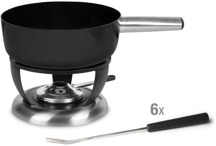 Stöckli Käsefondue-Set Bellavista Emotion 8 Teile, Schwarz (Fondue di formaggio)