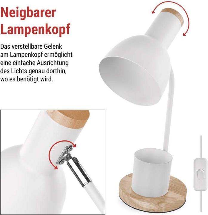 Produktbild Emos Schreibtischlampe POPPY, weiss (E27)