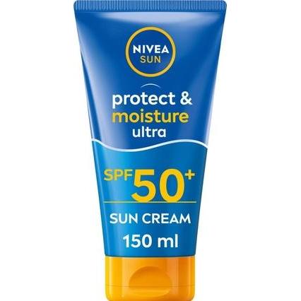 NIVEA, Crema solare, Sun Protect & Moisture Ultra Sun Cream Lotion SPF 50+ 150ml (Crema solare, SPF 50+, 150 ml)