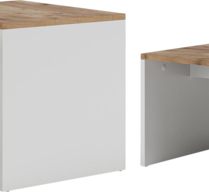 Produktbild Vicco Couchtisch-Set Donat, Weiss/Goldkraft Eiche, 100 x 48 cm, 2 Teile