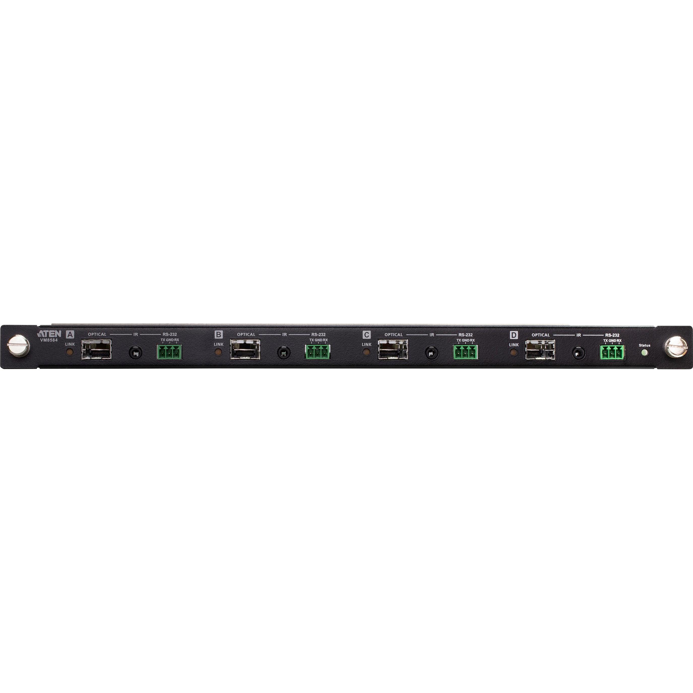 Thumbnail - Aten VM8584K2 - Erweiterungsmodul - 10 Gigabit SFP+ x 4 + IrDA x 4 + RS-232 x 4, KVM Switch, Schwarz