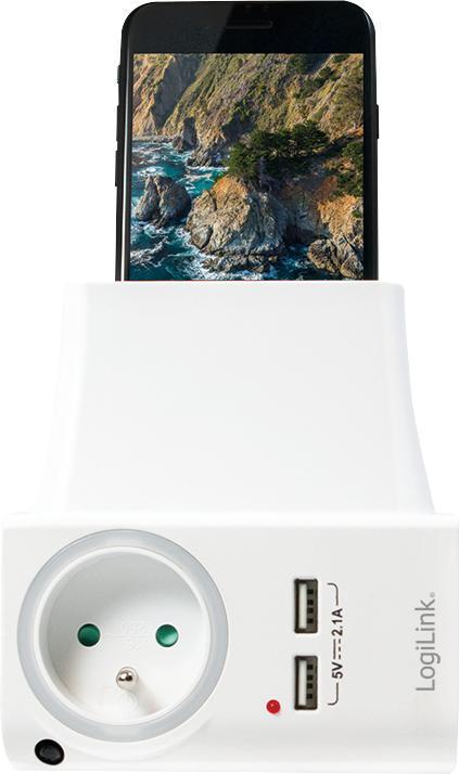 Produktbild LogiLink USB Steckdosenadapter (2 Ports)