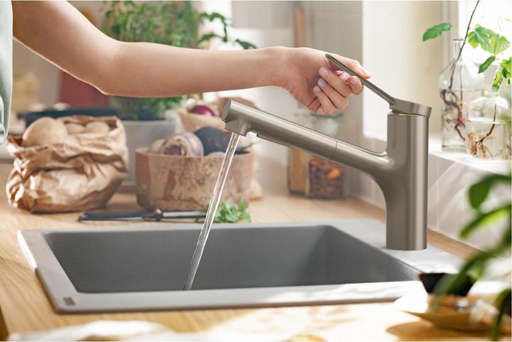 Produktbild hansgrohe HG Einhebel-Spültischmischer Zesis M33 150 Ausziehbrause 2 jet Edelstahl-Optik