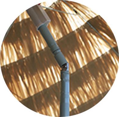 Produktbild Mojawo Hawaii Sonnenschirm Strandschirm Gartenschirm rund Ø1,6m Braun (1.60 m)