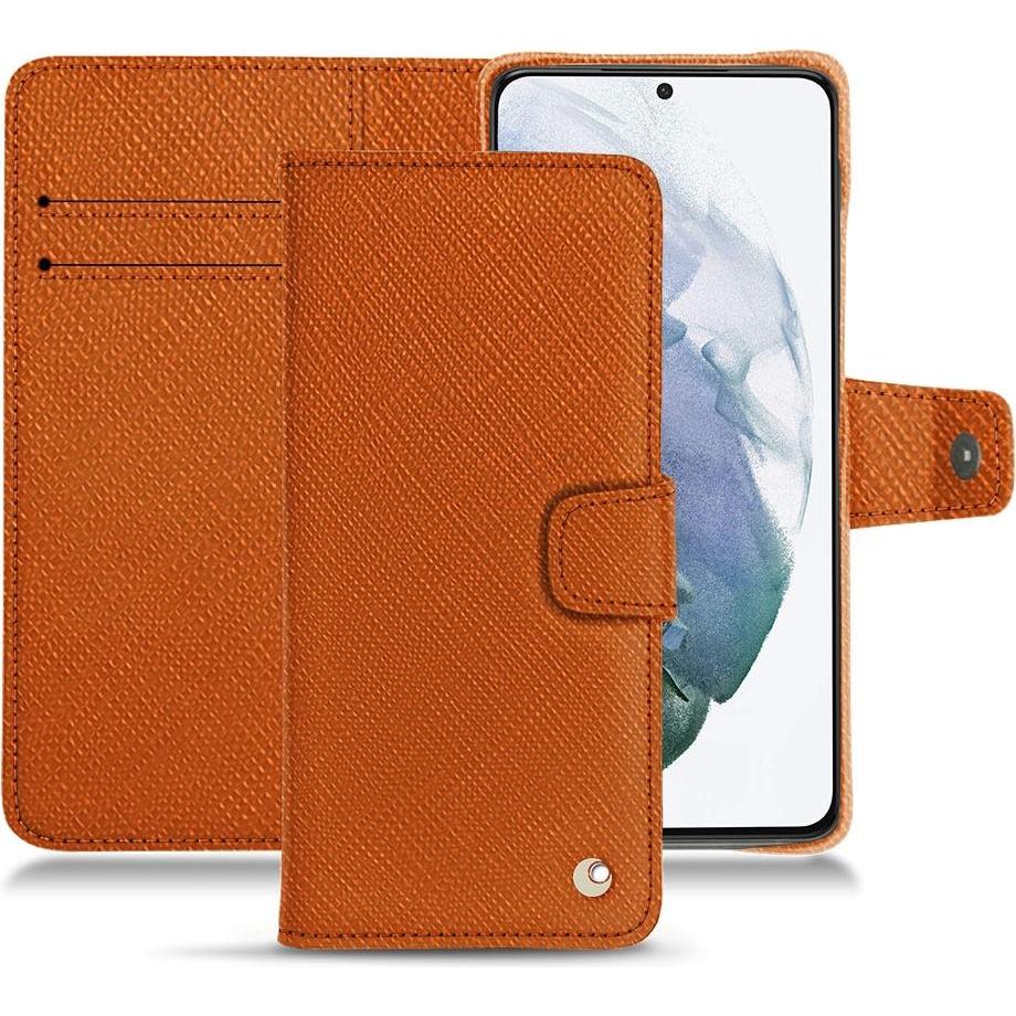 Noreve Lederschutzhülle (Samsung Galaxy S21+), Smartphone Hülle, Orange