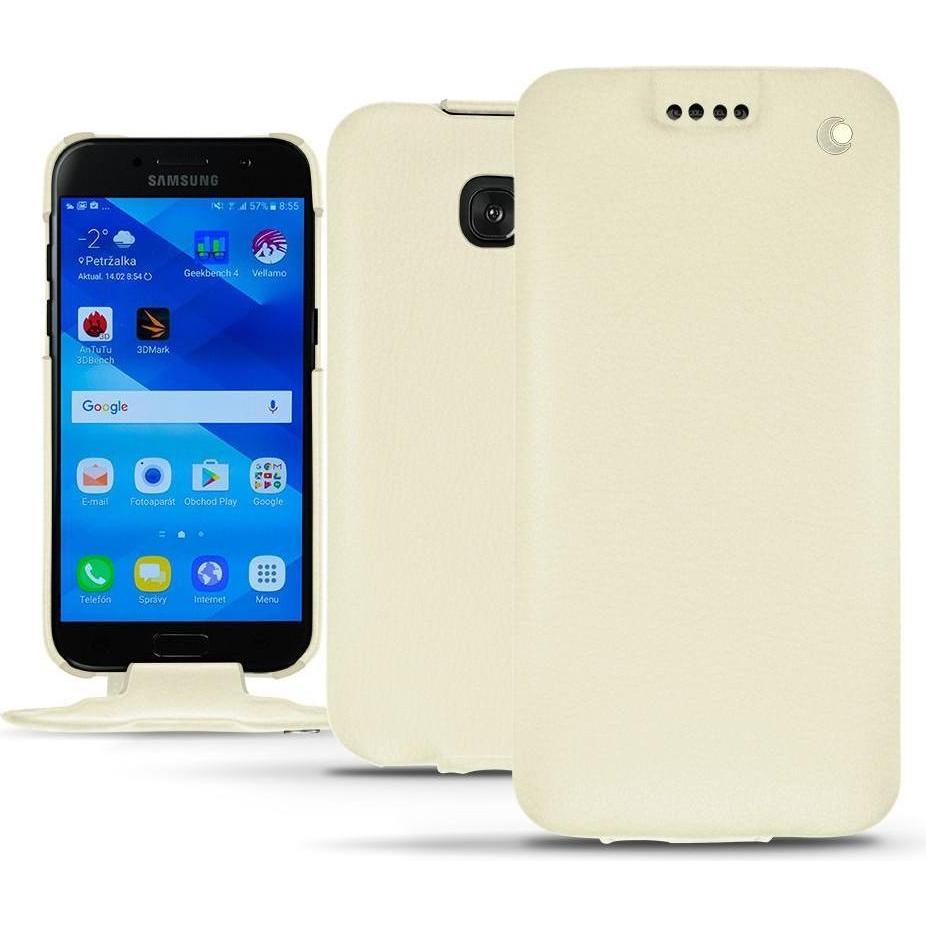 Noreve Lederschutzhülle vertikal (Samsung Galaxy A3 (2017)), Smartphone Hülle, Weiss