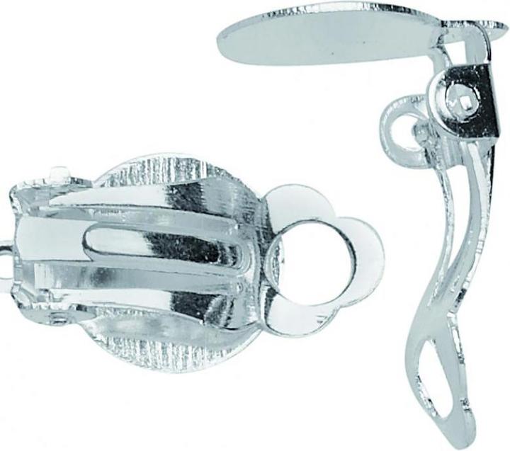 Image du produit Glorex Clips d'oreille avec oeillet 2pcs 11mm, argenté