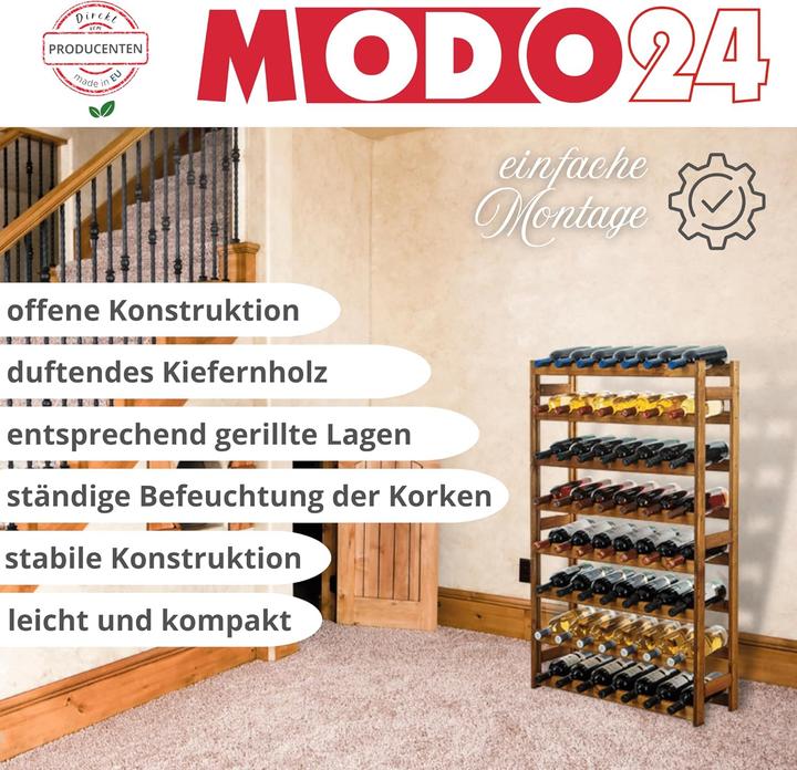 Produktbild Modo24 Weinregal (72.5 x 25 x 166 cm, 77 Fl.)