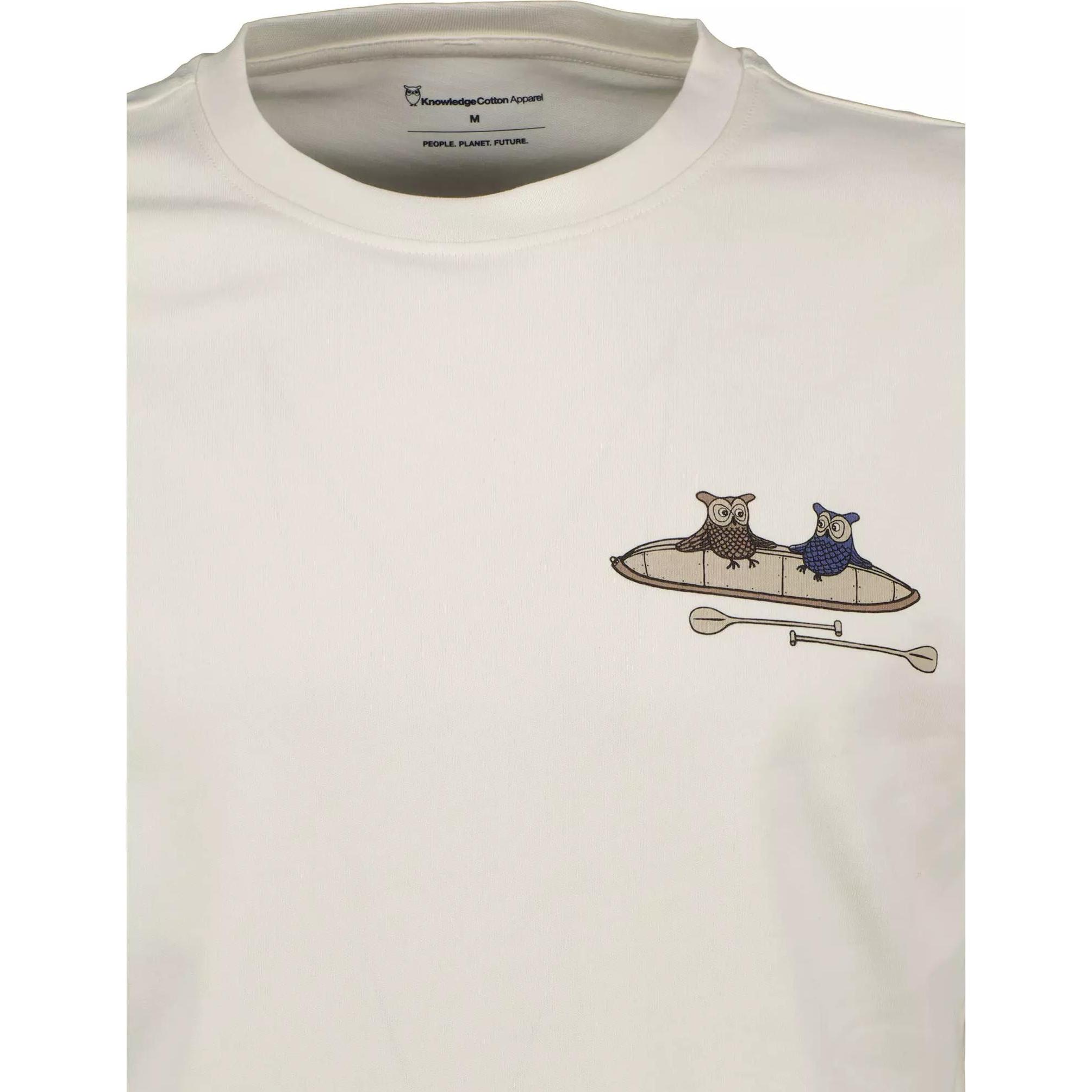 Thumbnail - KnowledgeCotton Apparel, Herren, Shirt, Regular S/S Heavy Single Printed, Weiss, (M)