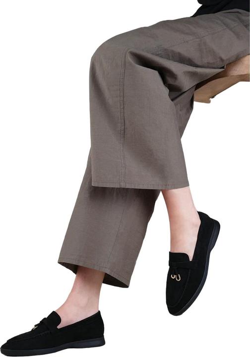 Actual product image Where's That From Womens/Ladies Pegasus Charm Faux Suede Slip-on Wide Loafers (39)