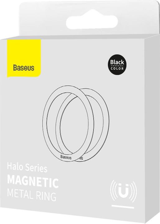 Actual product image Baseus Halo Series Magnetic Metal Ring2pcs/packBlack