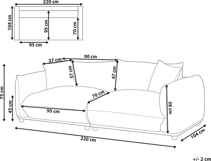 Actual product image Beliani Luvos (3-seater)