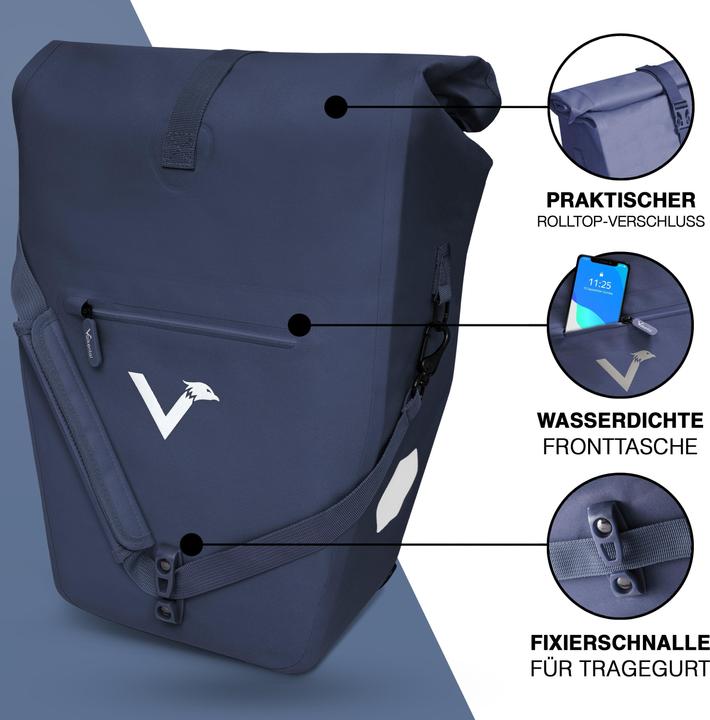 Actual product image Valkental ValkOcean carrier bag made from recycled plastic (28 l, Luggage carrier bag)