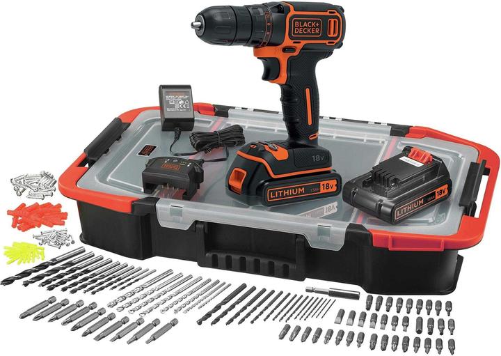 Productafbeelding Black & Decker Accuboormachine 2x18V met toebehoren (Boormachine)