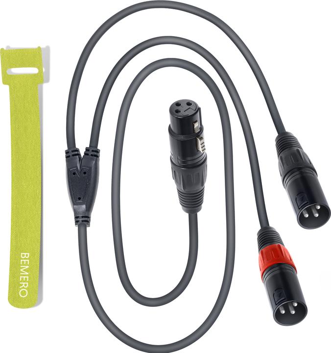 Image du produit Bemero BAC4043-150BK Câble adaptateur en Y 1x XLRf - 2x XLRm 1.5m noir (1.50 m, Câbles XLR)