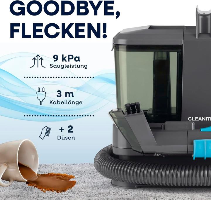 Actual product image CleanMaxx Compact 3-in-1 Steam Cleaner and Vacuum with Dual Tank System