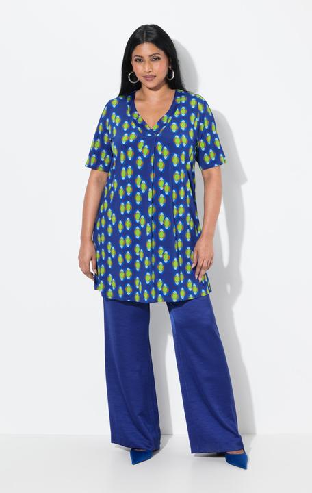Actual product image Ulla Popken Geometric Print Short Sleeve Slinky Tunic (50, 52)
