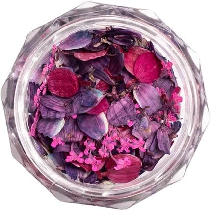 Semilac Flower Flakes Wild Orchid Purple Nail Decoration - Dried Flowers (Ongles artificiels, Orchidée sauvage pourpre)