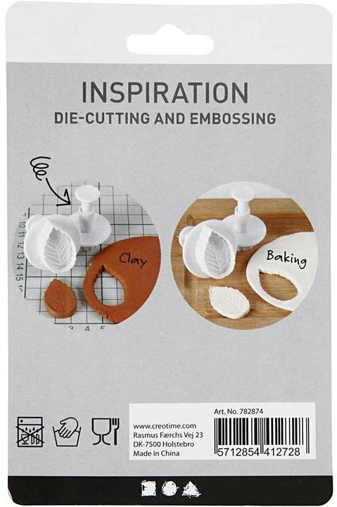Actual product image Creativ Company Cookie cutter with stamp handle, heart, 3 pieces