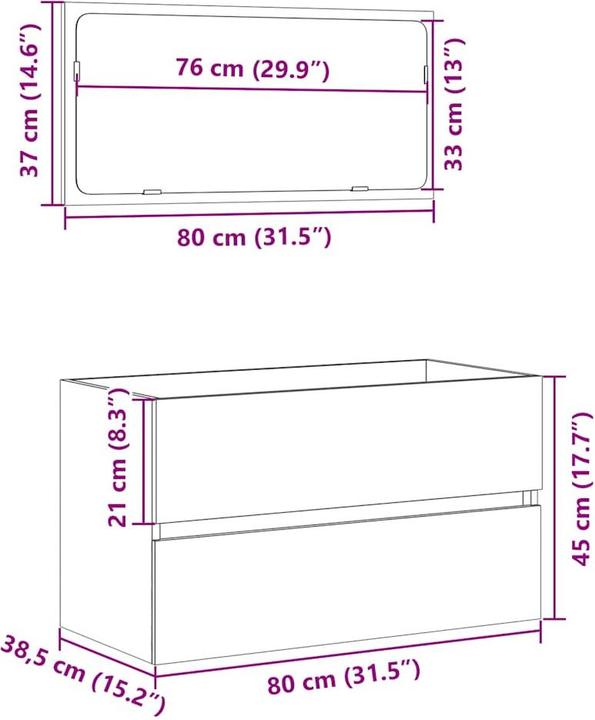Produktbild vidaXL Badschrank mit Spiegel
