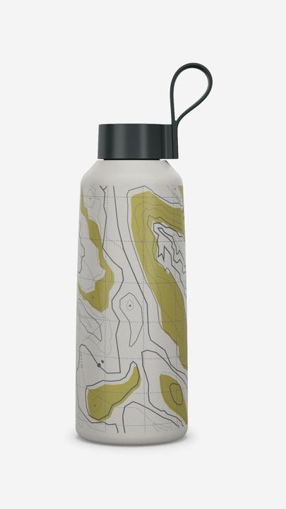 Actual product image Quechua Trinkflasche 1 l Edelstahl Schraubverschluss Wandern - Carto 100 Karte/grün (1 l)