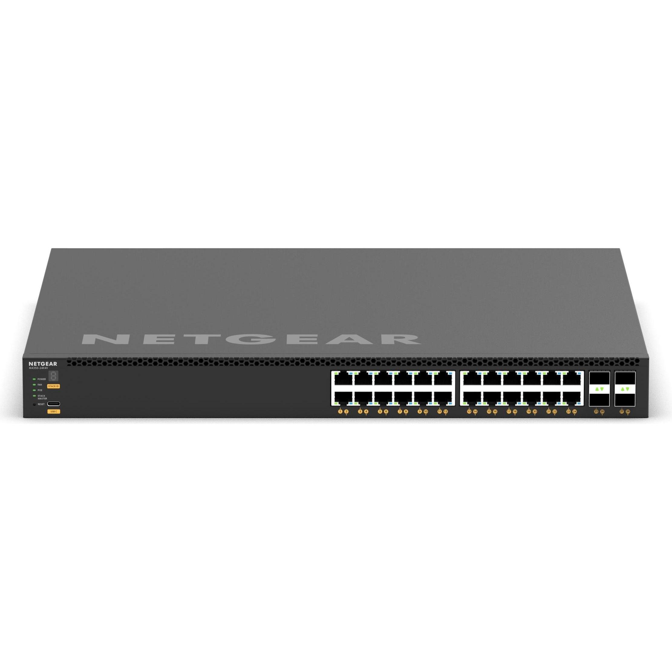 Thumbnail - Netgear 28PT M4350-24X4V Managed Switch (28 Ports), Netzwerk Switch, Schwarz