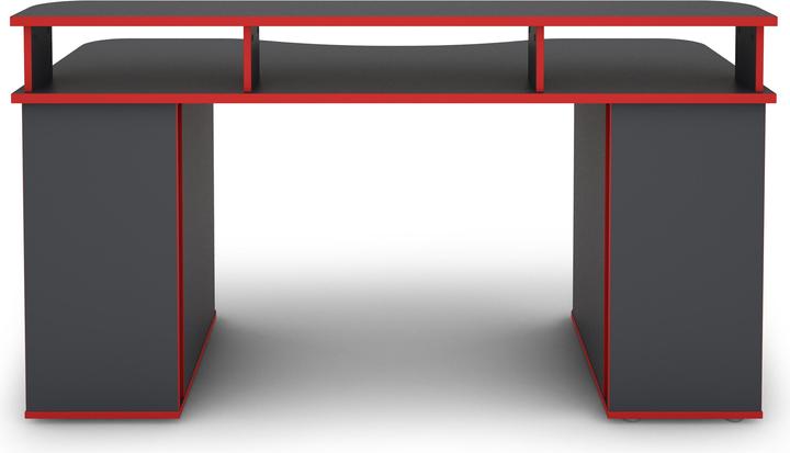 Produktbild Homexperts FLYNN Schreibtisch Breite 160 cm, anthrazit mit roter Kante