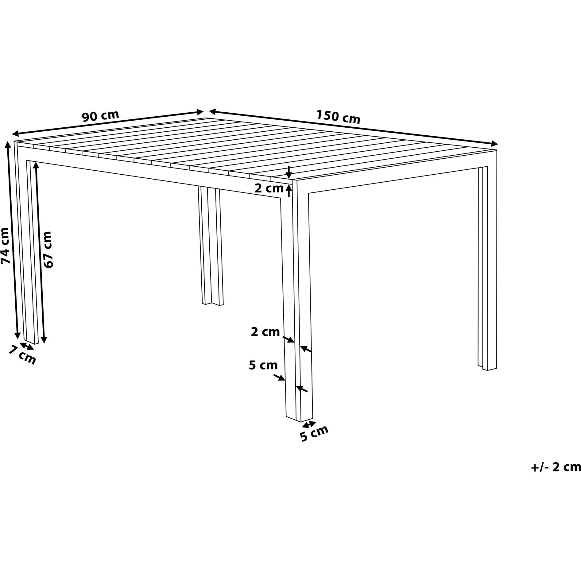 Thumbnail - Beliani, Gartentisch + Balkontisch, Como (150 cm)