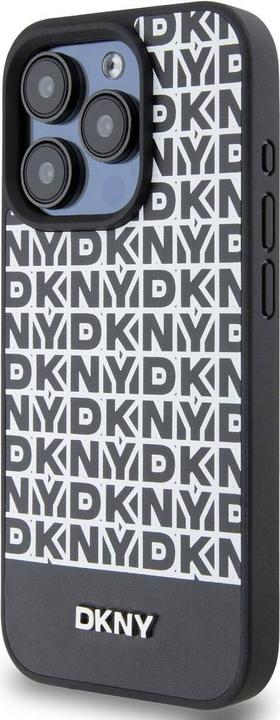 Actual product image DKNY PU Leather Repeat Pattern Bottom Stripe MagSafe Case for iPhone 14 Pro Max Black (Apple iPhone 14 Pro Max)