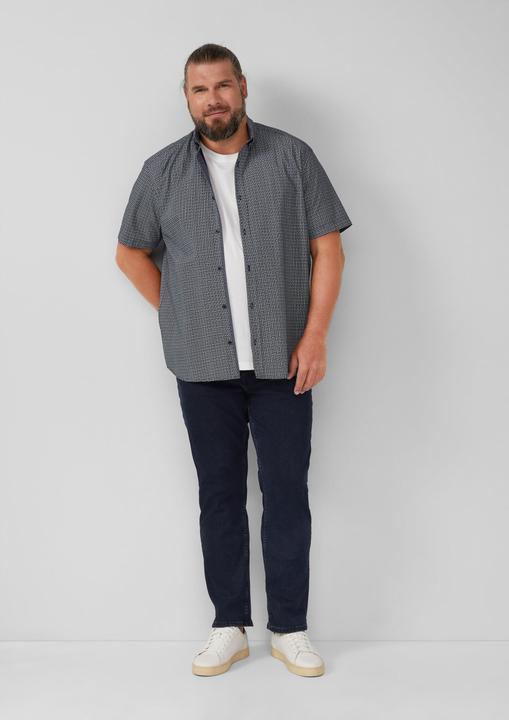 Immagine prodotto s.Oliver Hemd Regular Fit: Gemustertes Kurzarmhemd aus Baumwolle mit Button-Down-Kragen (4XL)