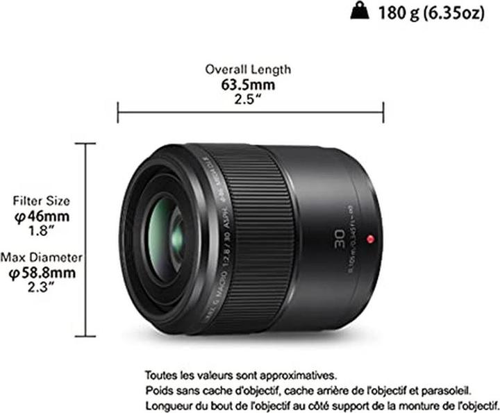 Immagine prodotto Panasonic 30mm f/2,8 Macro ASPH. Mega O.I.S. (Micro Four Thirds, Micro Four Thirds)