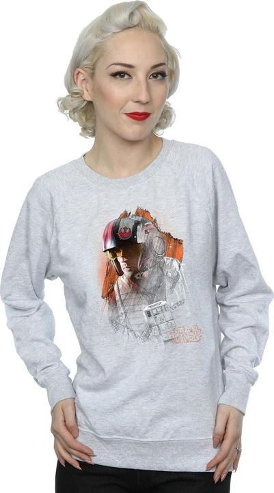 Actual product image Star Wars Womens/Ladies The Last Jedi Poe Dameron Brushed Sweatshirt (S)