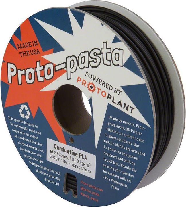 Proto-pasta leitfähiges PLA Filament (PLA, 2.85 mm, 500 g, Grau)