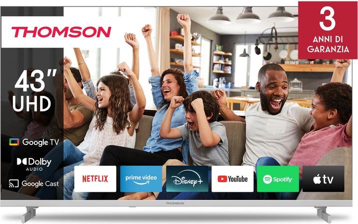 Image du produit Thomson TV TV SET LCD 43" QLED 4K/WHITE 43UG4S14W (43", LED, QLED, 4K)