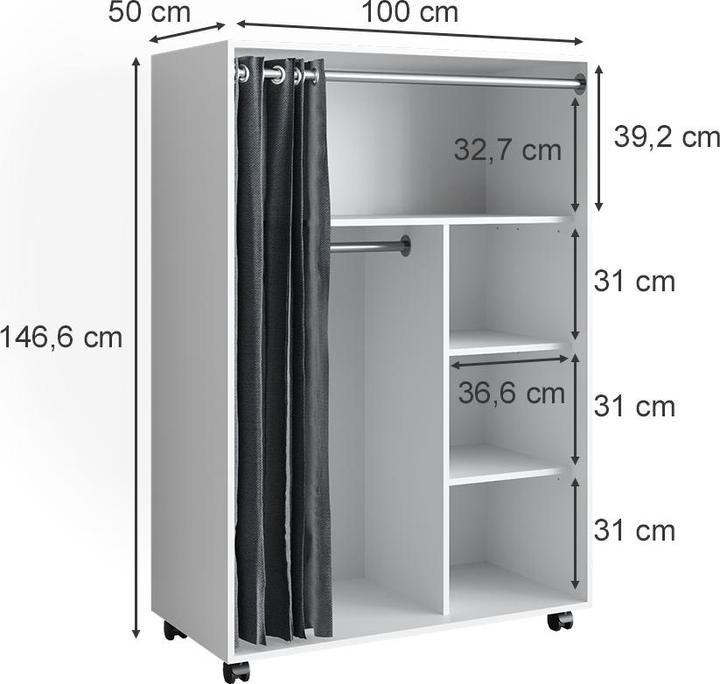 Produktbild Vicco Doros (100 x 50 x 147 cm)