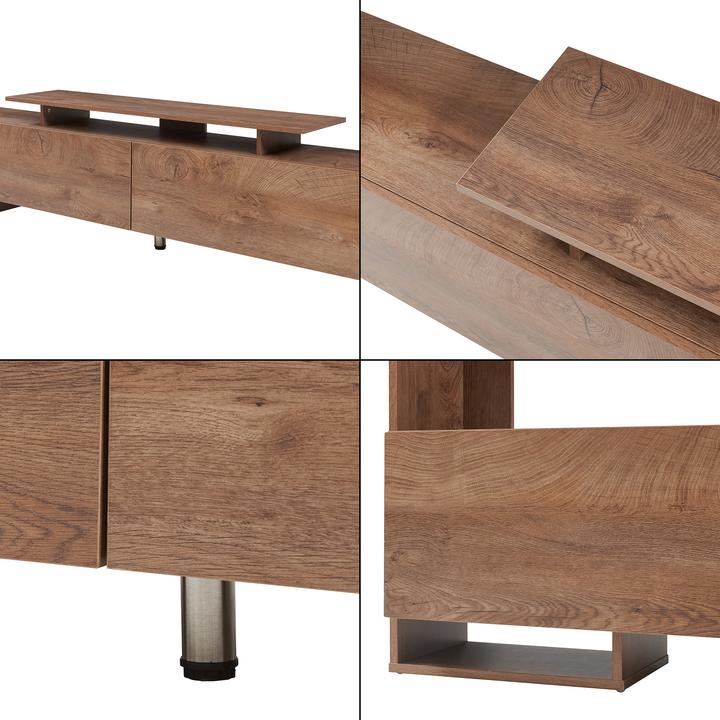 Produktbild En.Casa Fernsehschrank Rauki 233x31x141 cm Walnussoptik (233 x 31 x 140.50 cm)