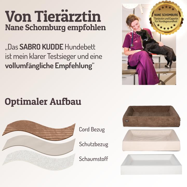 Produktbild Sabro KUDDE Hundebett Cord cocoa XL (100 x 120 cm) Standard (Hund)