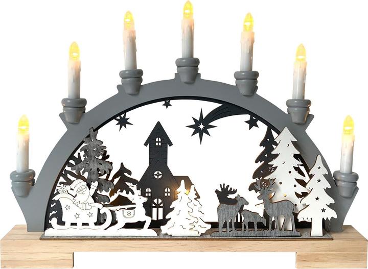 Produktbild HTI-Living Leuchtbogen Weihnachtsschlitten Grau