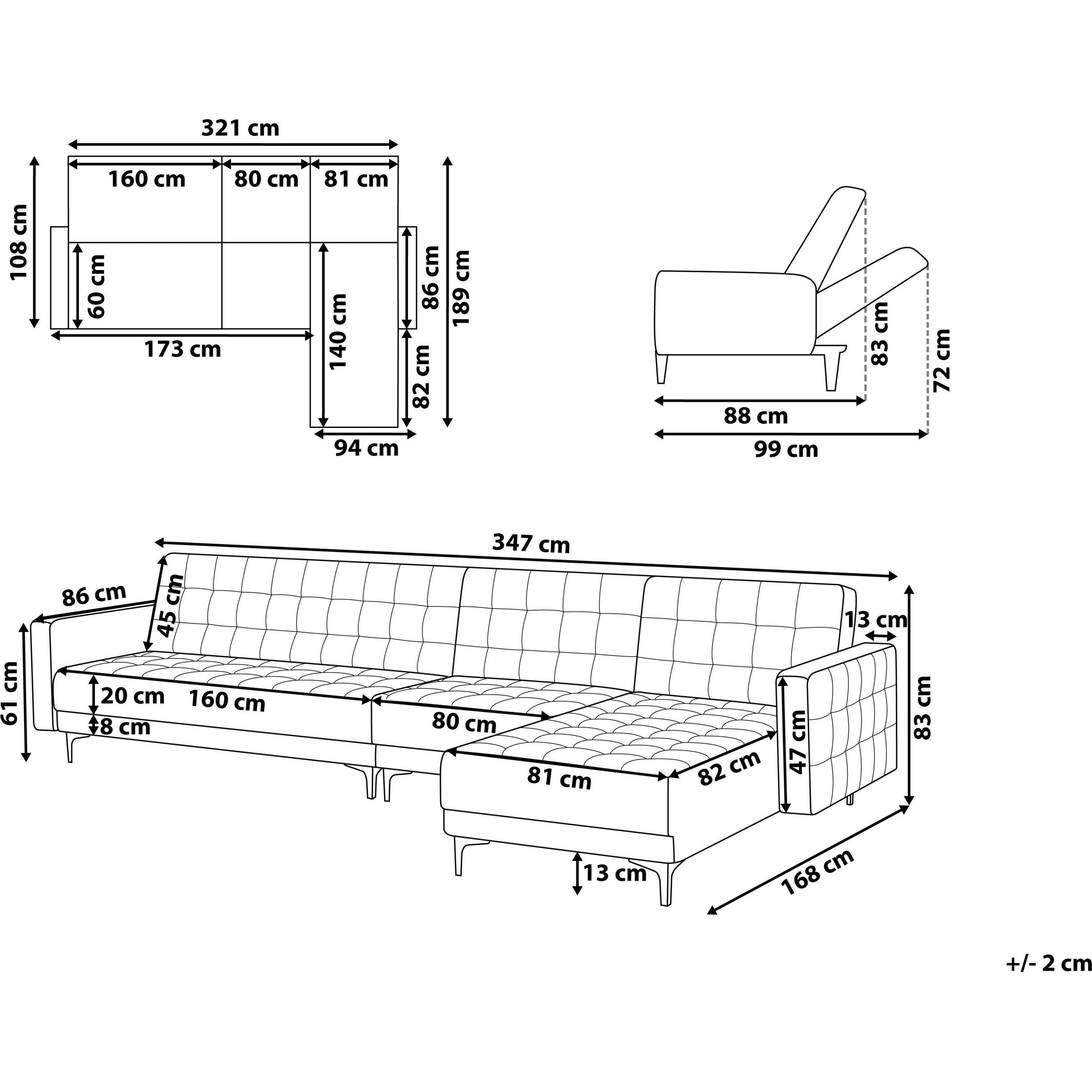 Thumbnail - Beliani, Sofa, Aberdeen (Ecksofa)