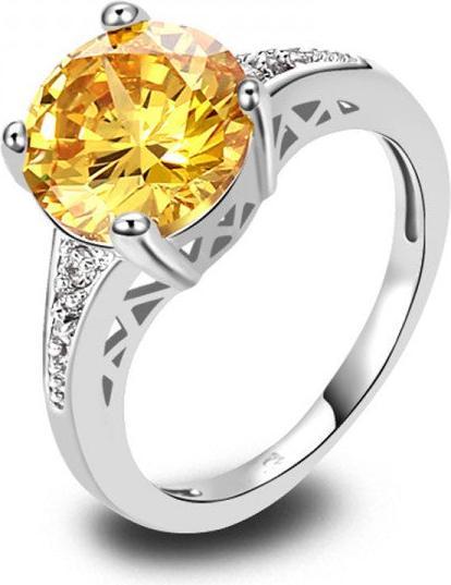 Produktbild Hermex versilberter Ring mit Citrine Edelstein - Gold Gr. 57 / Size 8 (57)