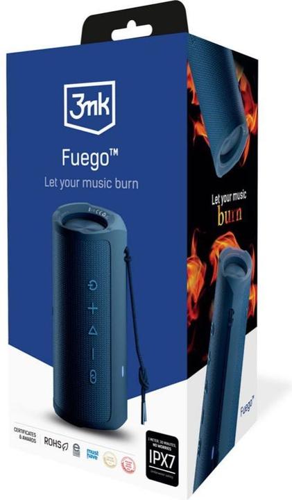 Actual product image 3MK Fuego głośnik bezprzewodowy 30W Bluetooth 5.3 TWS IPX7 niebieski/blue (12 h, Electrical connection)
