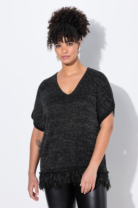 Immagine prodotto Miamoda Strickshirt, oversized, Glitzer-Effekt, Fransensaum (58)