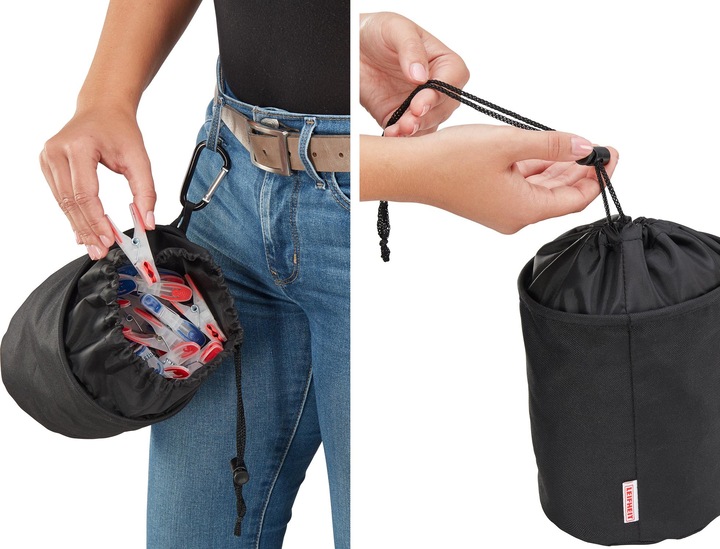 Actual product image Leifheit Clothes peg bag with snap hook and drawstring