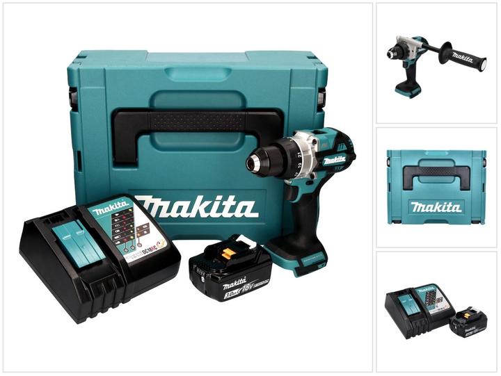 Produktbild Makita Maktia DDF 486 RF1J Akku Bohrschrauber 18 V 130 Nm Brushless + 1x Akku 3,0 Ah + Ladegerät + Makpac (Akkubetrieb)