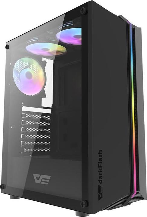Image du produit Darkflash Tech DK151 boîtier d'ordinateur LED avec 3 ventilateurs (noir) (ATX, ITX, mATX)