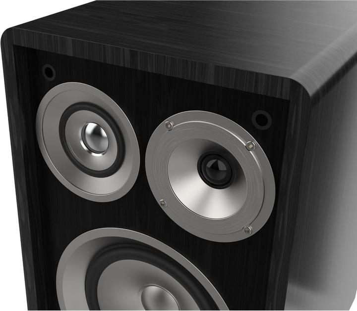 Image du produit Wiibo Enceinte vintage 6 noir hi-fi 100 W, 3 voies, grille amovible, son surround (100 W)