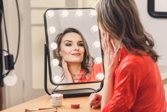 Immagine prodotto Humanas specchio cosmetico HS-HM01 specchio per il trucco con illuminazione a LED - nero