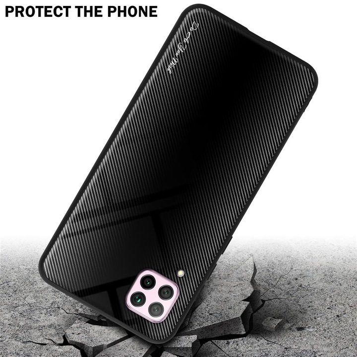 Productafbeelding Cadorabo TPU gestreepte glasplaat (Huawei Nova 7i, Huawei P40 Lite)